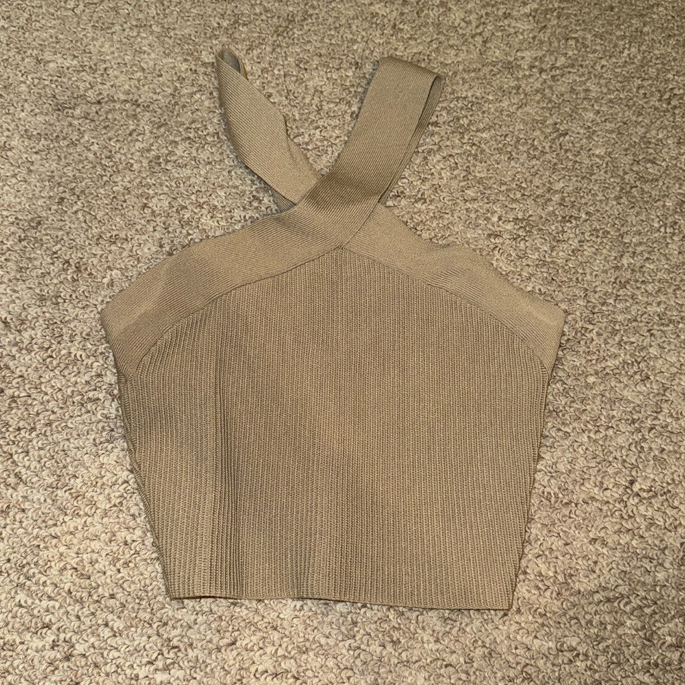 Aritzia (Babaton) Ribbed Cropped Halter Top